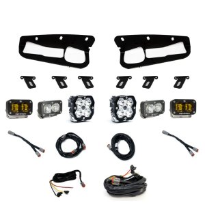 Ford Bronco Lights - Baja Designs - Squadron 2.0 Sport (Spot) & S2 Sprt D/C Clr /S2 SAE Ambr - `21-`25